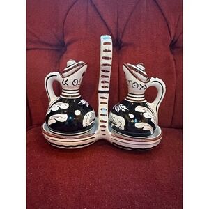 VTG Biordi Siena Pottery Oil/Vinegar Italy Stoneware Hand Painted